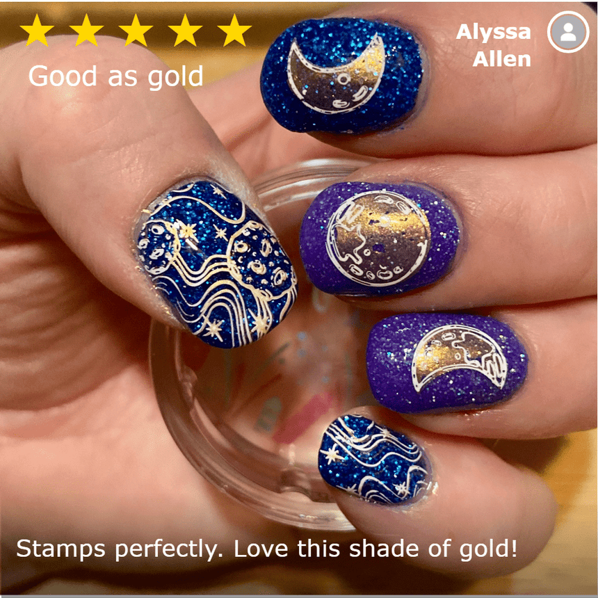 Essentials Primary Collection: Heart of Gold (B187) Warm Metallic Gold Stamping Polish