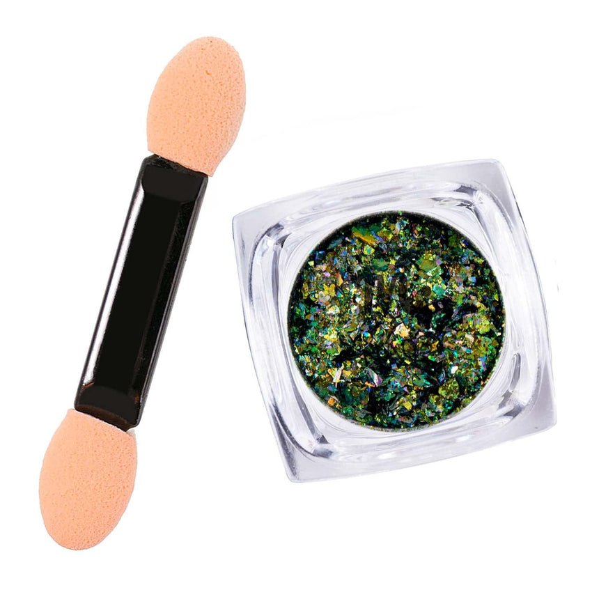 Flashy (NA037) - Green Iridescent Flakies