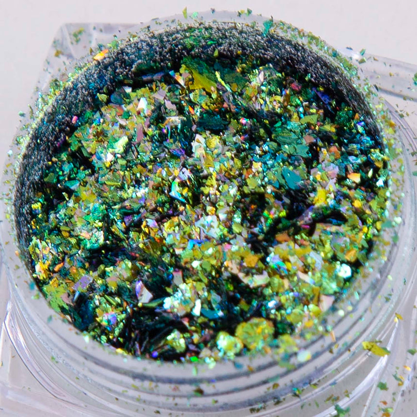 Flashy (NA037) - Green Iridescent Flakies