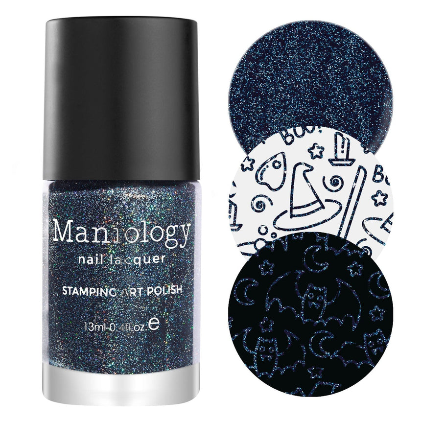 Flicker (B447) - Dark Teal Stamping Polish with Holographic Glitters