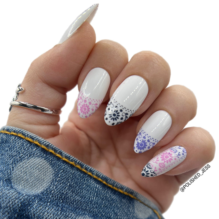 Floral French (M350) - Nail Stamping Plate