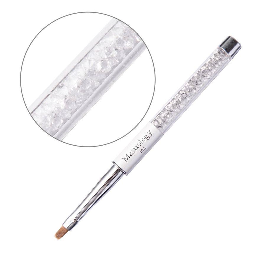 French Flat Tip Brush #103 - Premium Nail Art Manicure Clean Up Brush Line