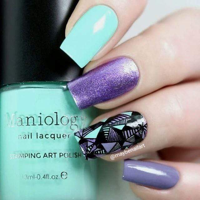 Frosty (B306) - Icy Teal Blue Stamping Polish