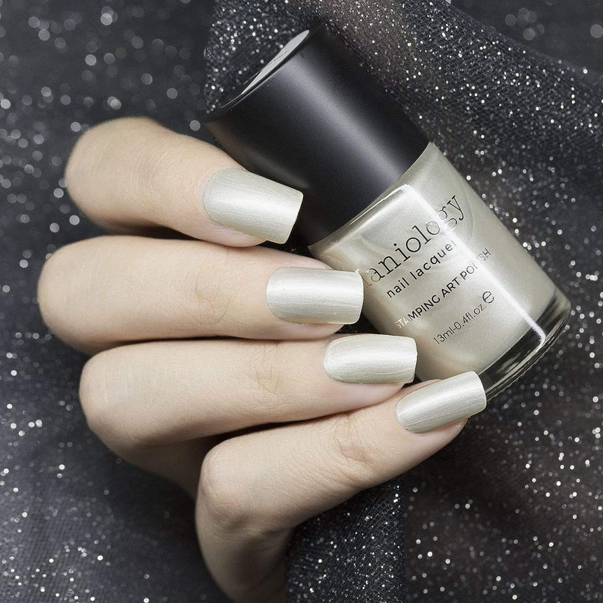 Frozen (B316) Metallic Pearl White Stamping Polish