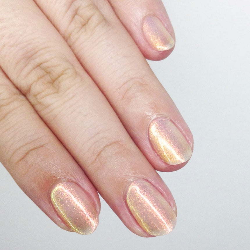 Pau Hana: Fuzzy Navel (P132) - Sheer Pink Flakie Nail Polish