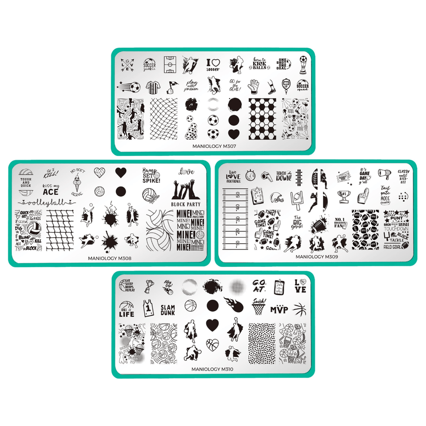 Game On: Set of 4 Nail Stamping Plates