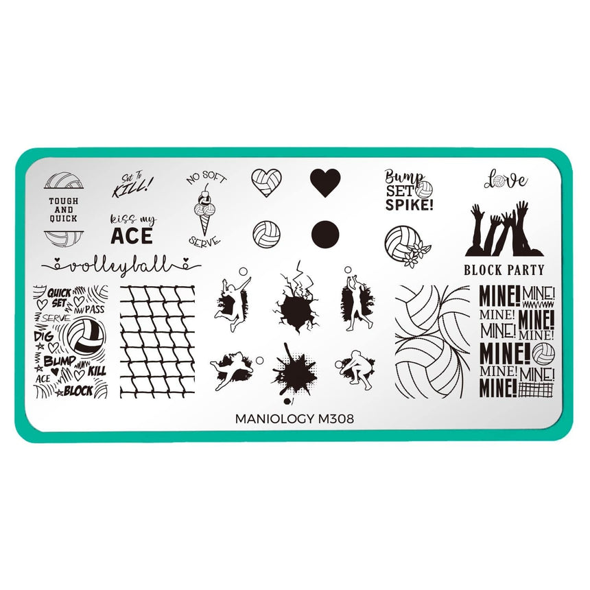 Game On: Spike It (M308) - Nail Stamping Plate