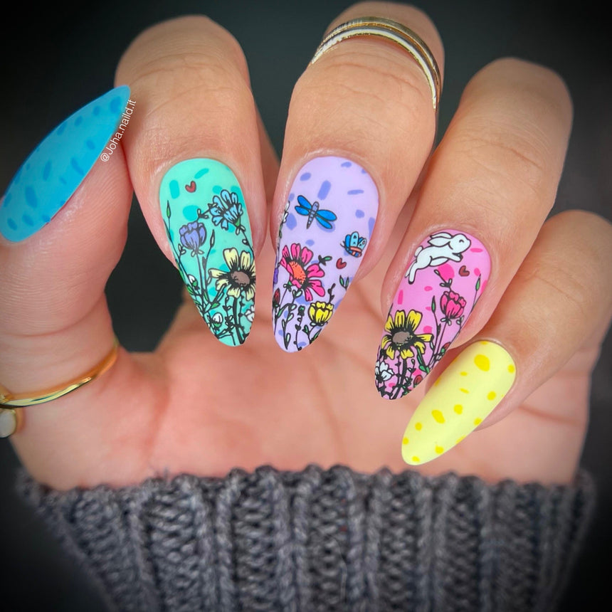 Garden Egg Hunt (M349) - Nail Stamping Plate