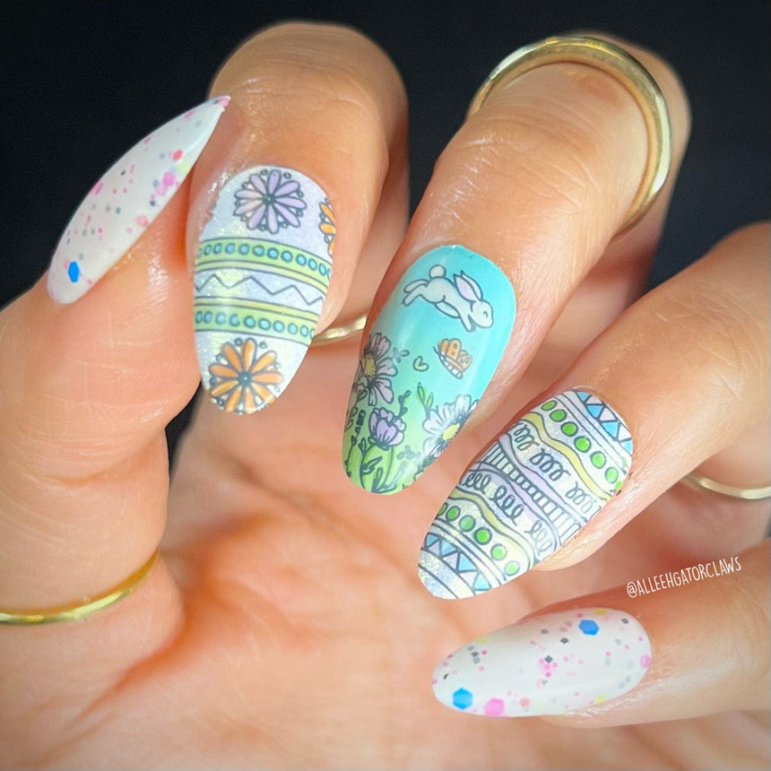 Garden Egg Hunt (M349) - Nail Stamping Plate