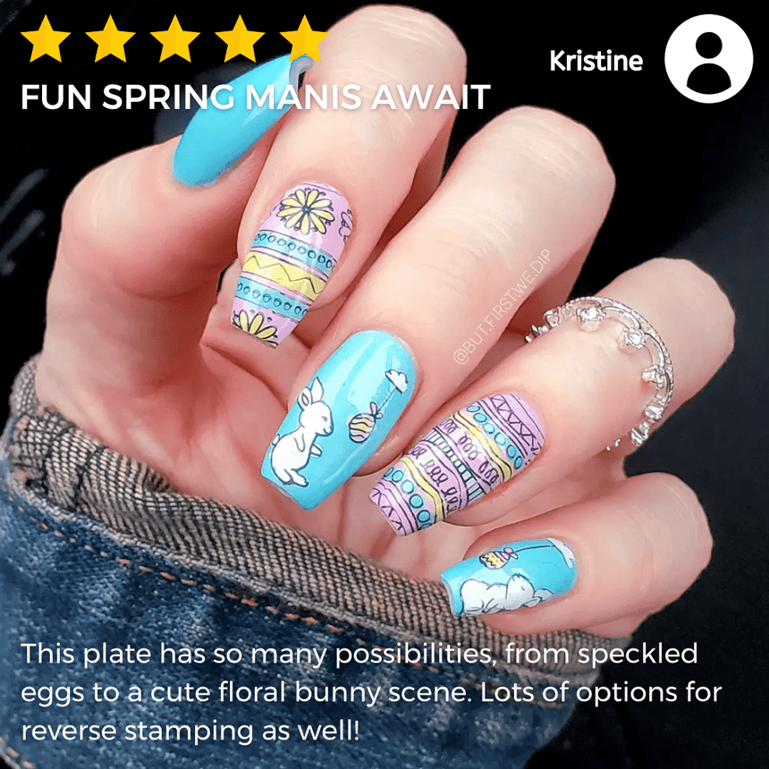 Garden Egg Hunt (M349) - Nail Stamping Plate