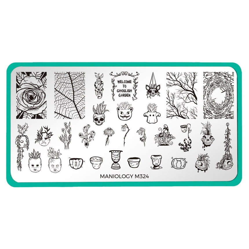 Ghoulish Garden (M324) - Nail Stamping Plate