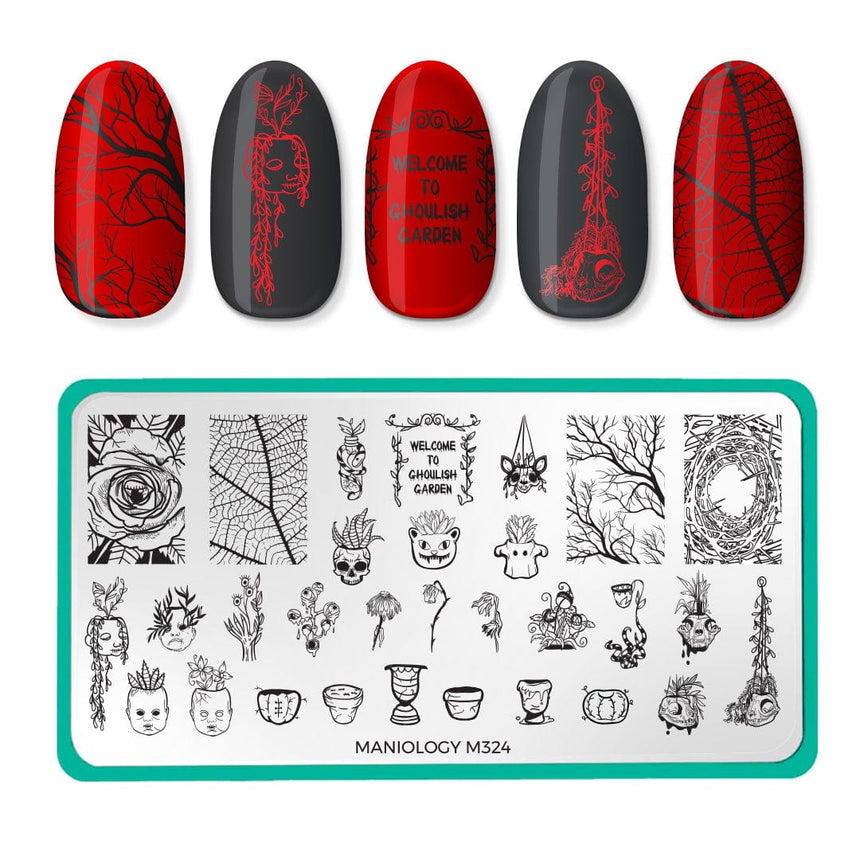 Ghoulish Garden (M324) - Nail Stamping Plate