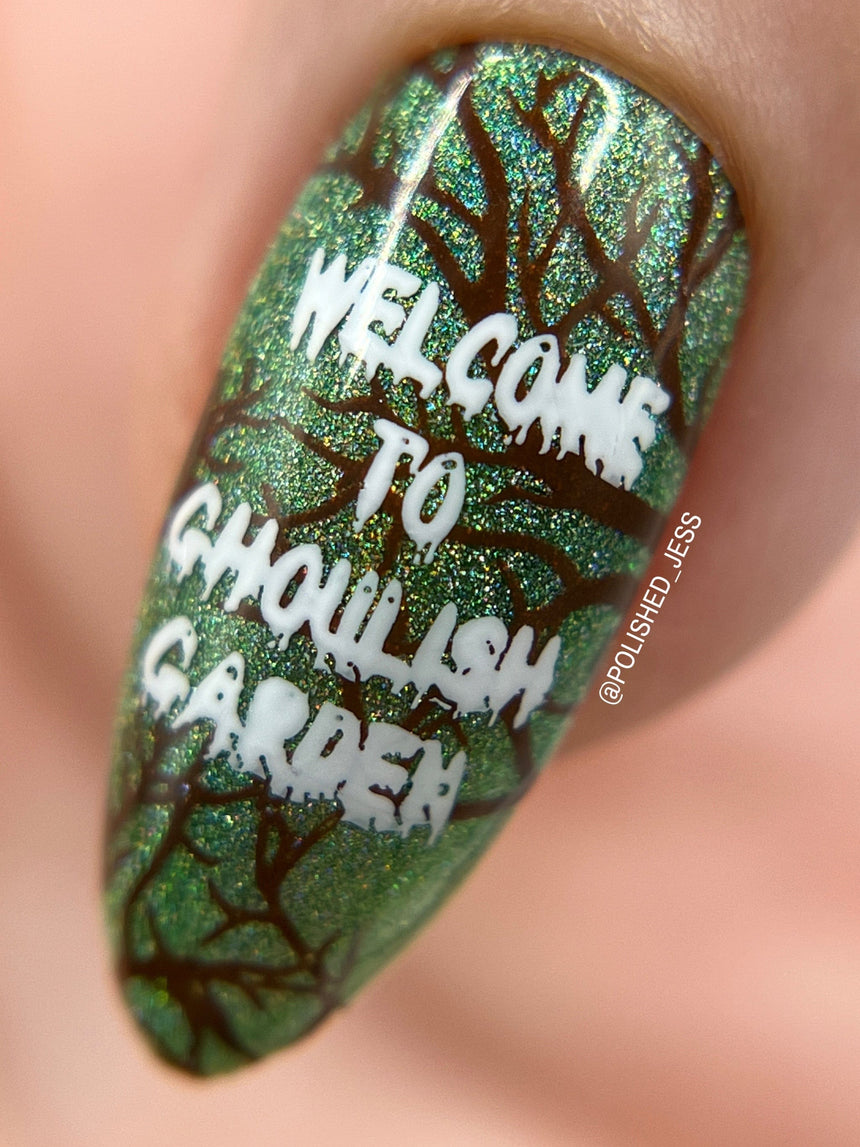 Ghoulish Garden (M324) - Nail Stamping Plate