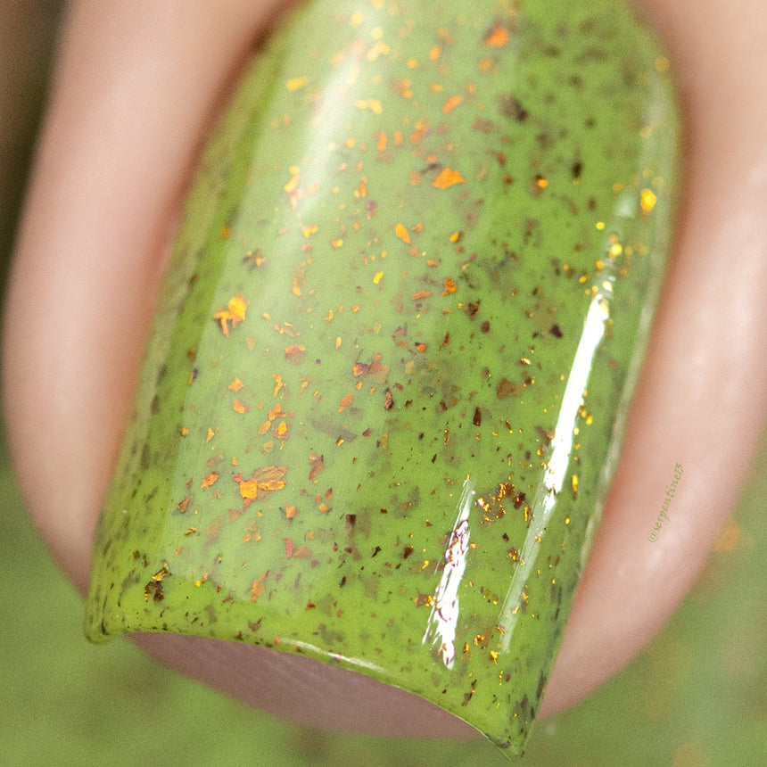 Spring Sonata: Grassy Patch (P127) - Green w/Glitter Flakies Nail Polish