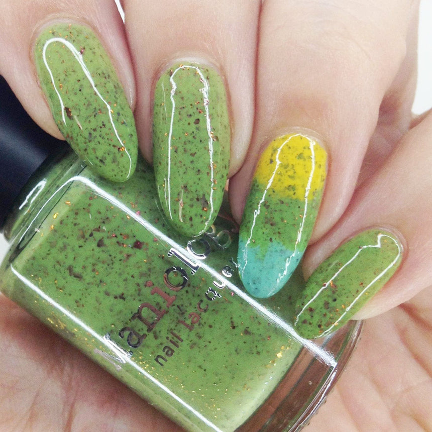 Spring Sonata: Grassy Patch (P127) - Green w/Glitter Flakies Nail Polish