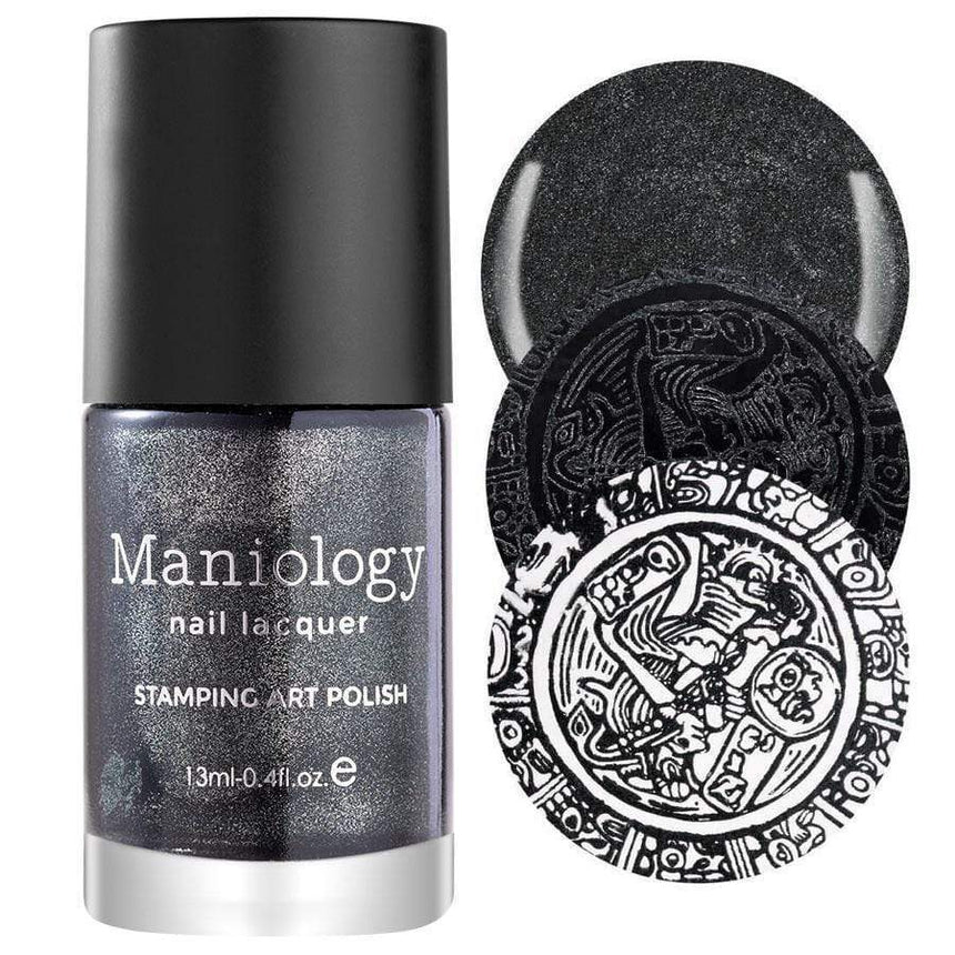 Grimm's Nightfall Collection: Mirror, Mirror - Smoky Black Duochrome Creative Art Stamping Polish