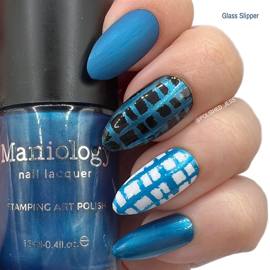 Grimm's Nightfall: Glass Slipper (B224) - Blue Metallic Stamping Polish