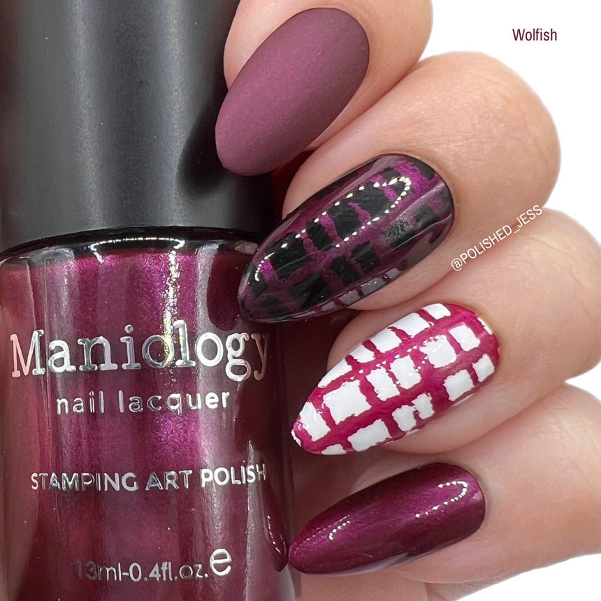 Grimm's Nightfall: Wolfish (B223) - Plum Metallic Stamping Polish