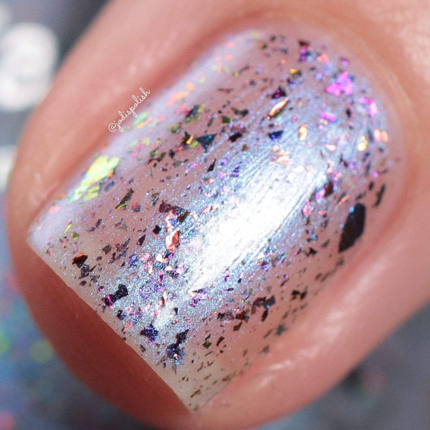 Harvest Moon: Mist (P120) - Sheer Light Blue w/ Purple Gold Iridescent Flakies Nail Polish