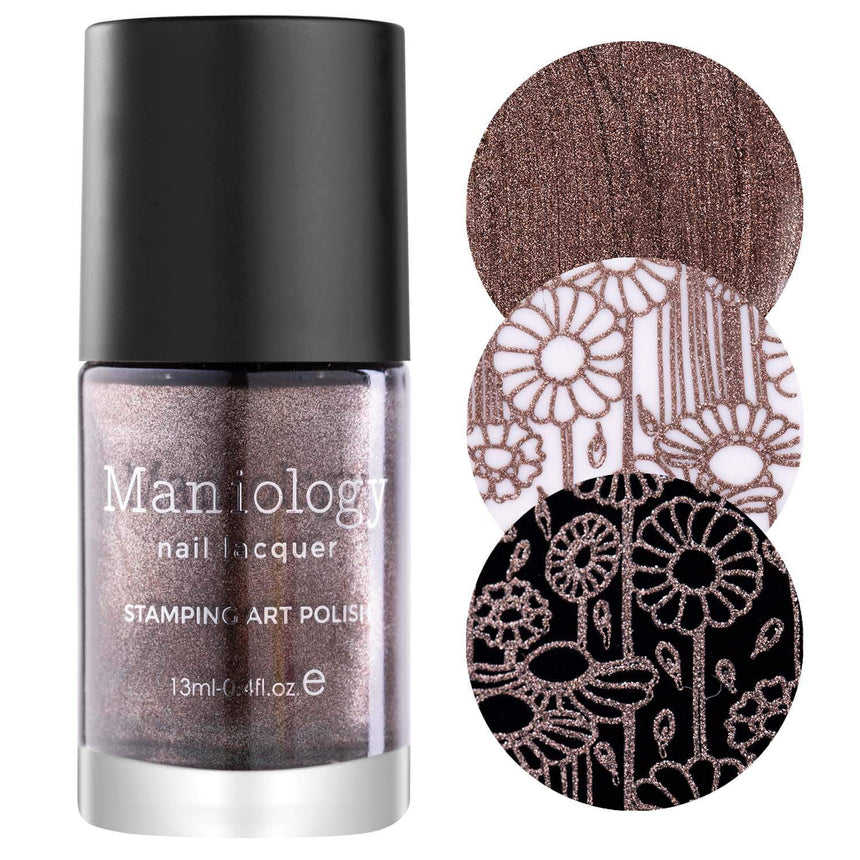 Haunted (B359) - Metallic Dark Brown Stamping Polish