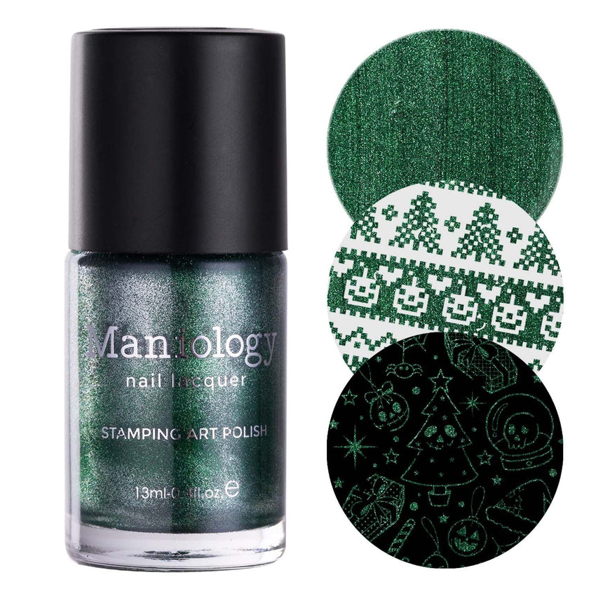 Holly Hell (B451) - Metallic Dark Green Stamping Polish