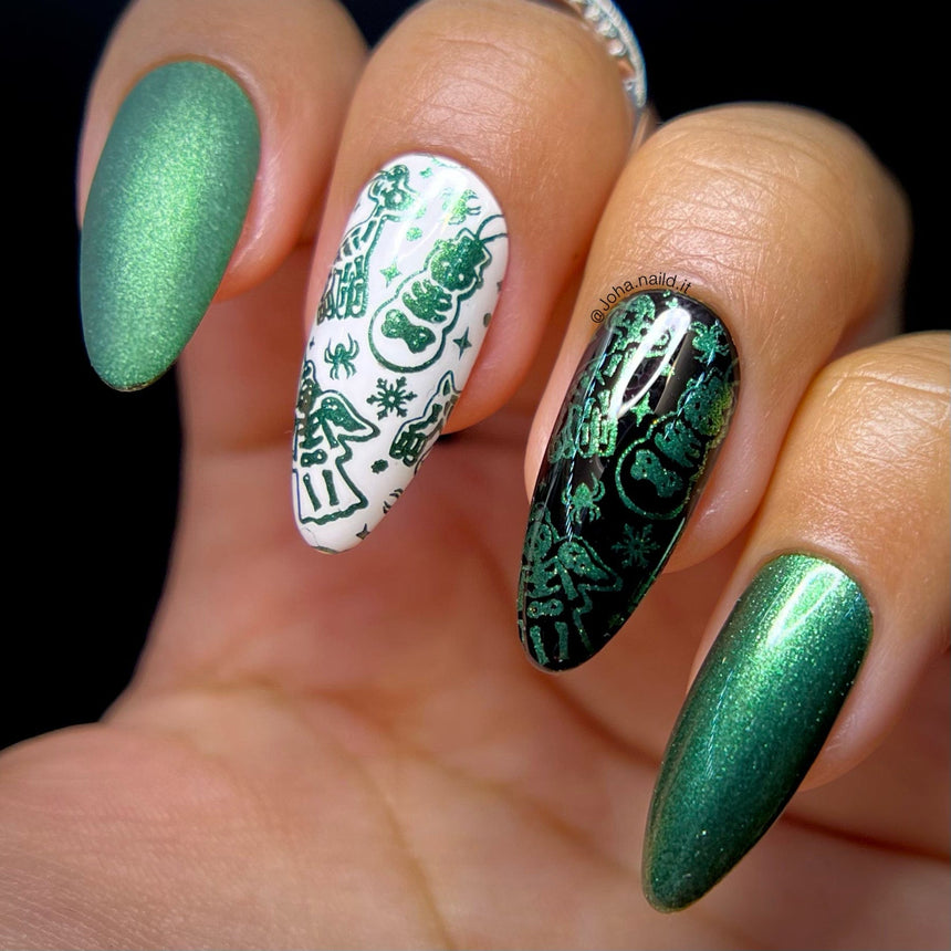 Holly Hell (B451) - Metallic Dark Green Stamping Polish