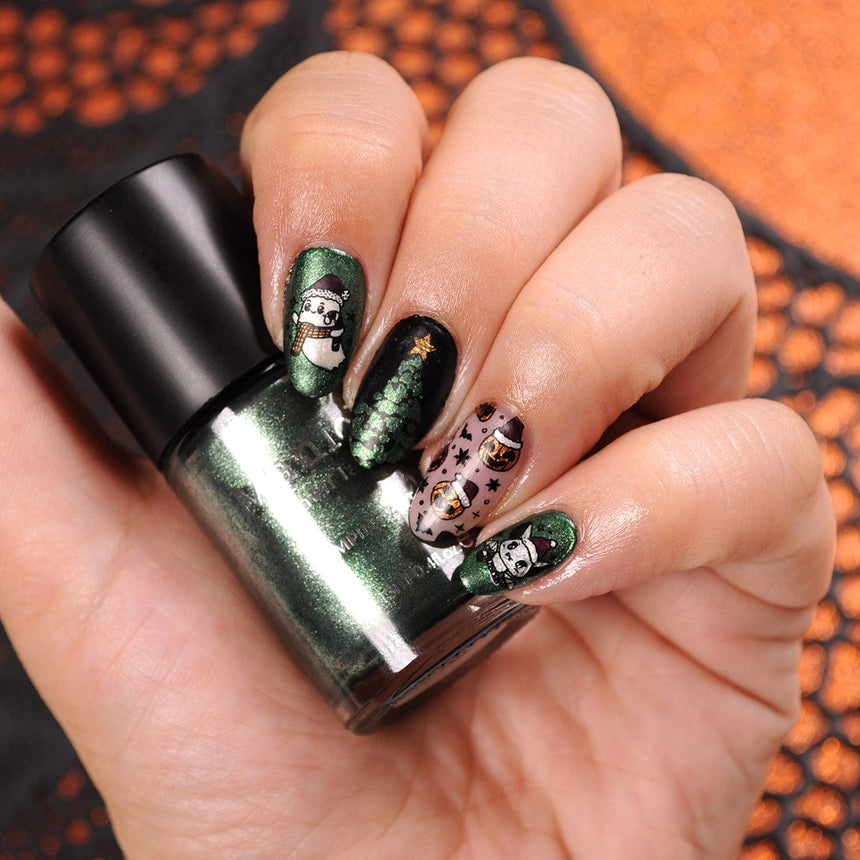 Holly Hell (B451) - Metallic Dark Green Stamping Polish