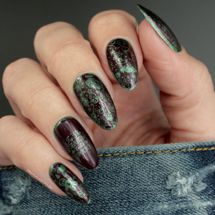 Holly Hell (B451) - Metallic Dark Green Stamping Polish