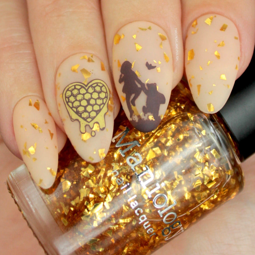 Honeypot (P138) - Clear with Copper Gold Flakies Nail Polish