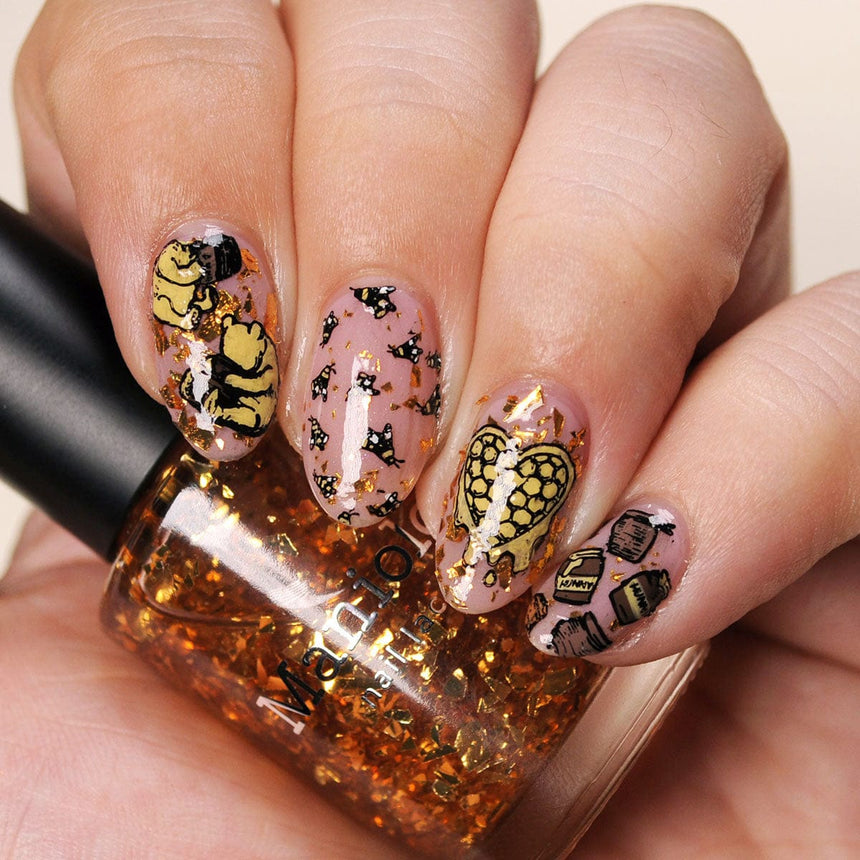 Honeypot (P138) - Clear with Copper Gold Flakies Nail Polish