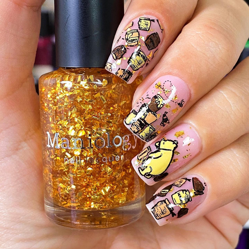 Honeypot (P138) - Clear with Copper Gold Flakies Nail Polish