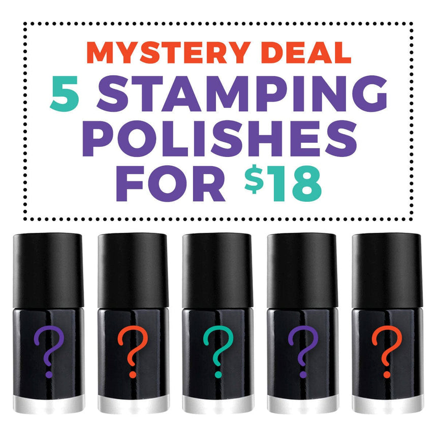 **Hot Mystery Deal** - 5 Nail Stamping Polishes for $18! Random Assortment - Original Value at $40 (1 Per Customer)