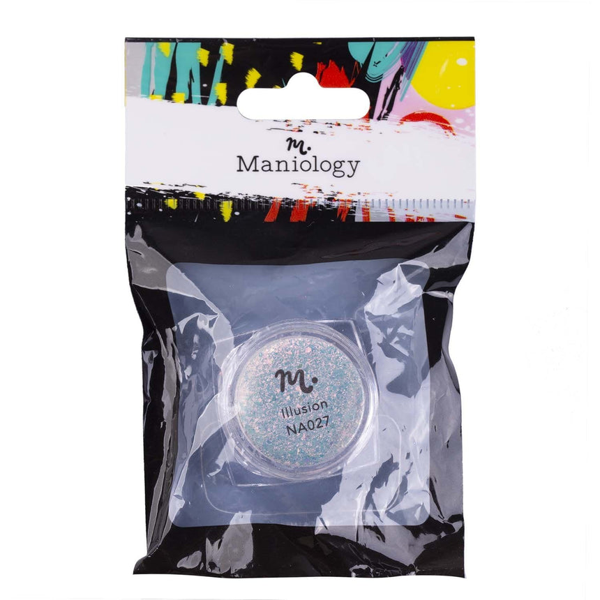 A Transparent Orange Iridescent Flakies that are thin and ultra-light for smooth shiny manicures by Maniology Illusion (NA027).