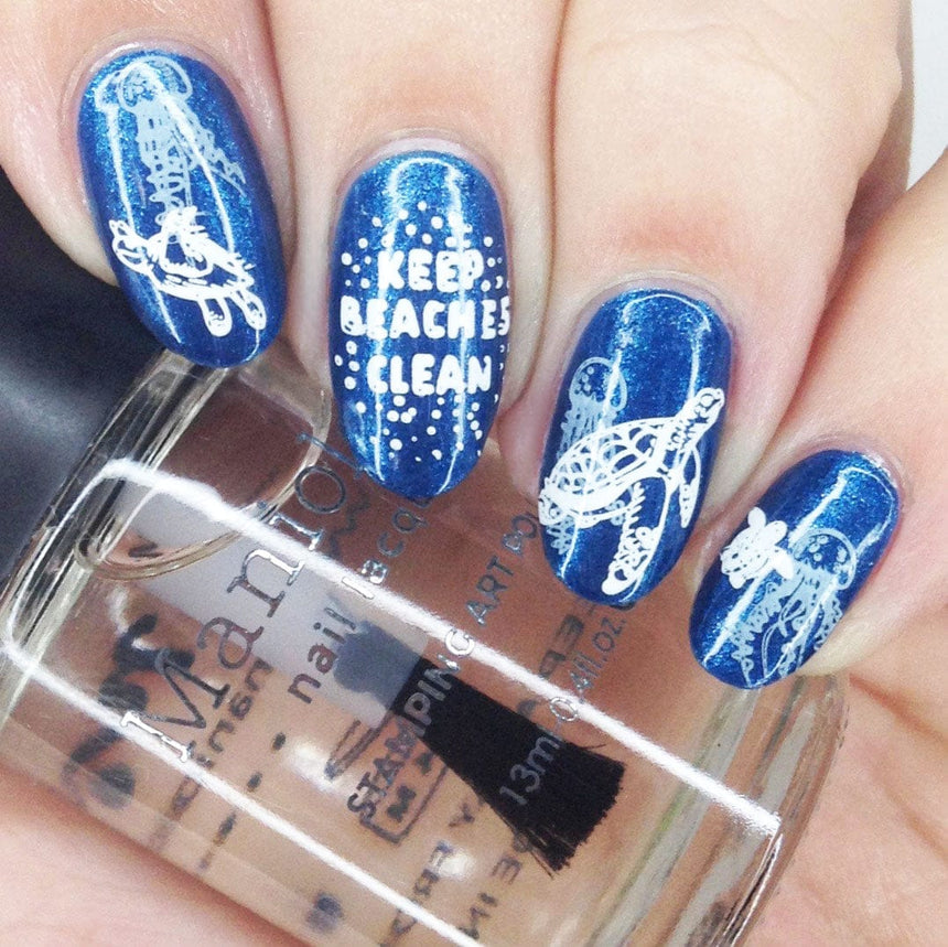 Kai (B430) - Blue Metallic Stamping Polish