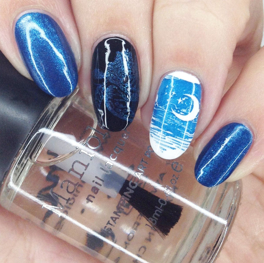 Kai (B430) - Blue Metallic Stamping Polish