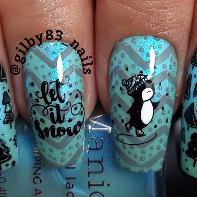 Kawaii Christmas: Warm & Fuzzy (m038) - Nail Stamping Plate