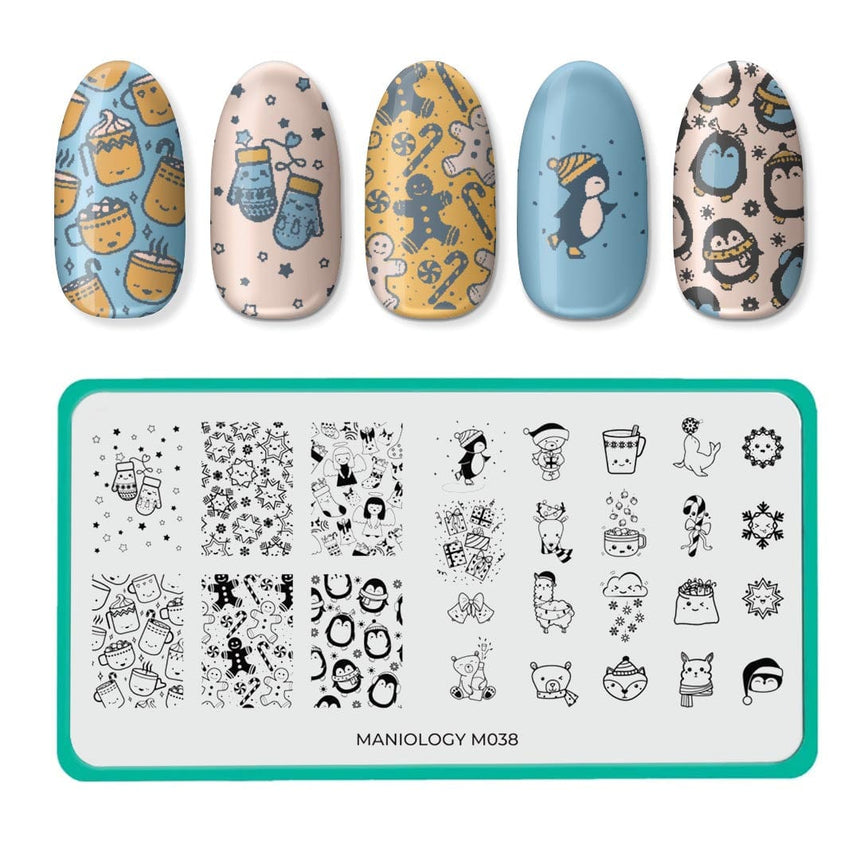 Kawaii Christmas: Warm & Fuzzy (m038) - Nail Stamping Plate