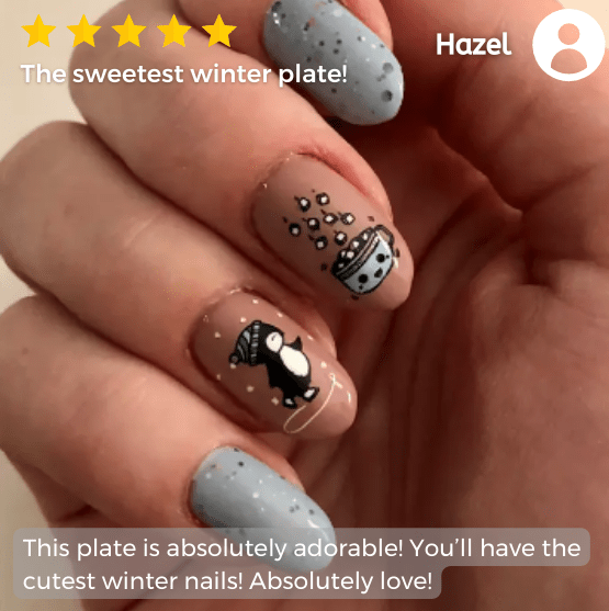 Kawaii Christmas: Warm & Fuzzy (m038) - Nail Stamping Plate