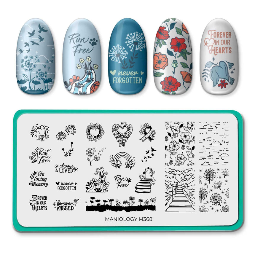 Loving Memories (M368) - Nail Stamping Plate