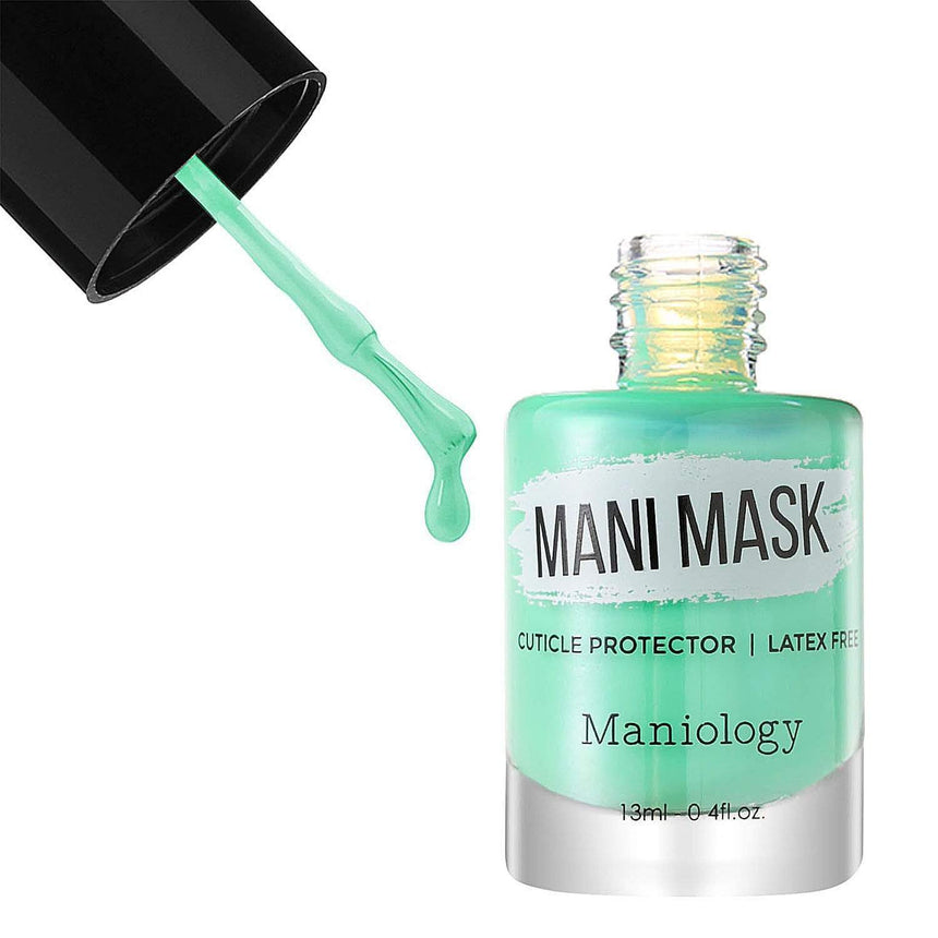 A Latex-Free Mani Mask Liquid Cuticle Protector that will help to make clean-up time quicker and easier and comes with 13ml (0.4 fluid ounces) of liquid cuticle barrier.