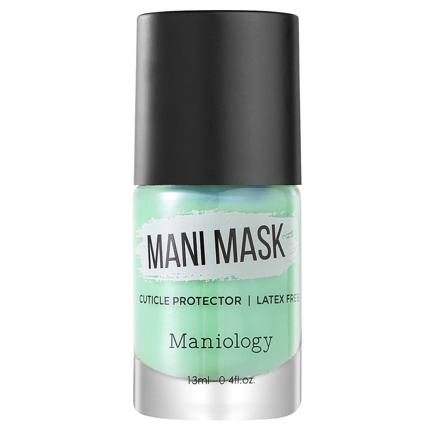 A Latex-Free Mani Mask Liquid Cuticle Protector that will help to make clean-up time quicker and easier and comes with 13ml (0.4 fluid ounces) of liquid cuticle barrier.