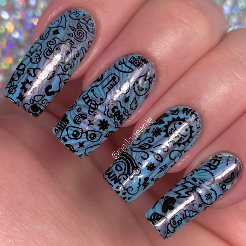 Cloudburst (B427) - Pearl Gray Stamping Polish