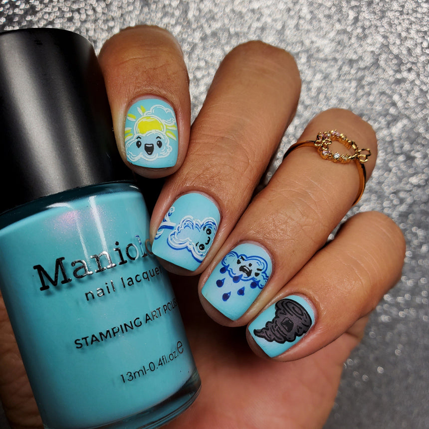 Droplet (B426) - Pearl Blue Stamping Polish