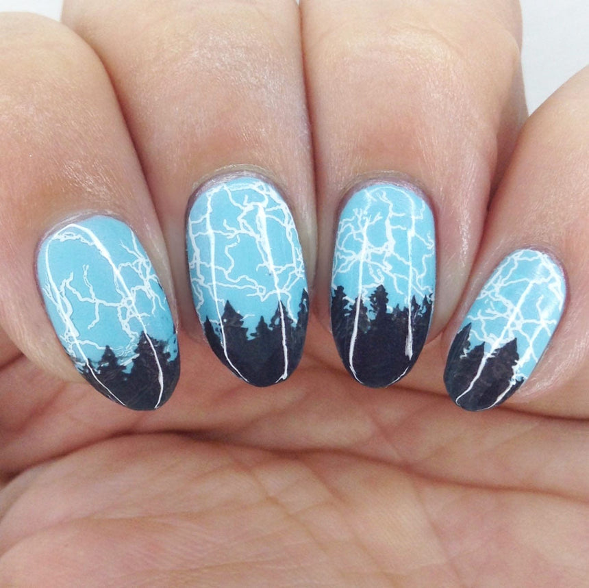 Droplet (B426) - Pearl Blue Stamping Polish