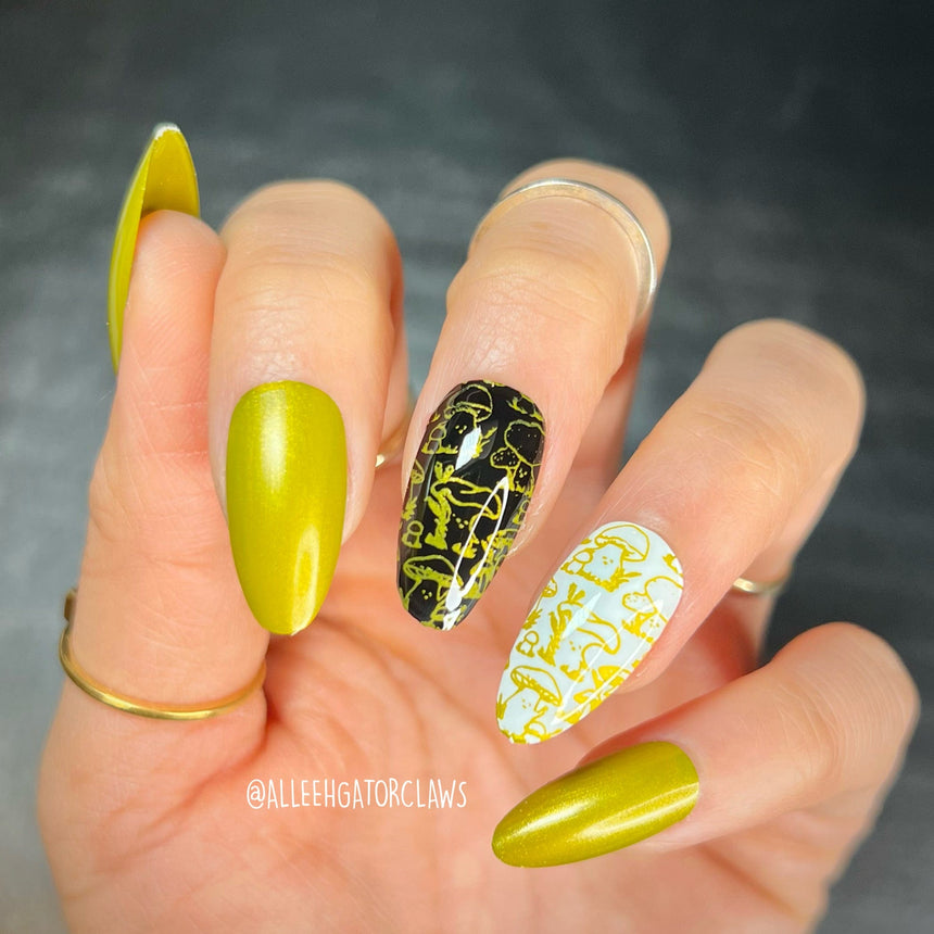 Lacewing (B469) - Metallic Shimmer Green Stamping Polish