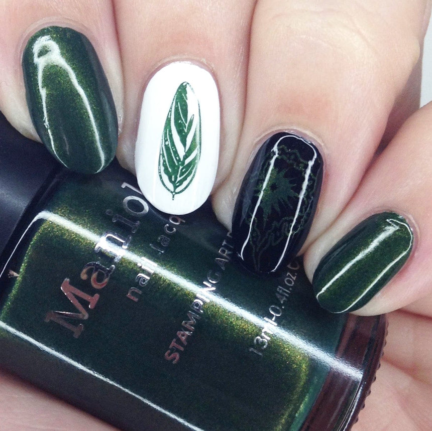 Alocasia (B441) - Shimmer Forest Green Stamping Polish