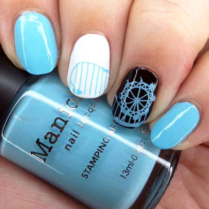 Blue Ribbon (B455) - Cream Blue Stamping Polish