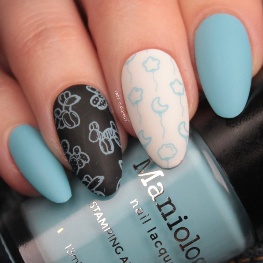 Blue Ribbon (B455) - Cream Blue Stamping Polish