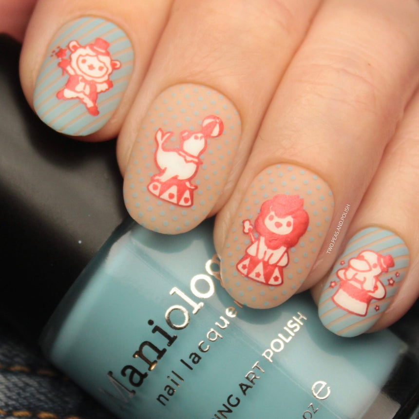 Blue Ribbon (B455) - Cream Blue Stamping Polish