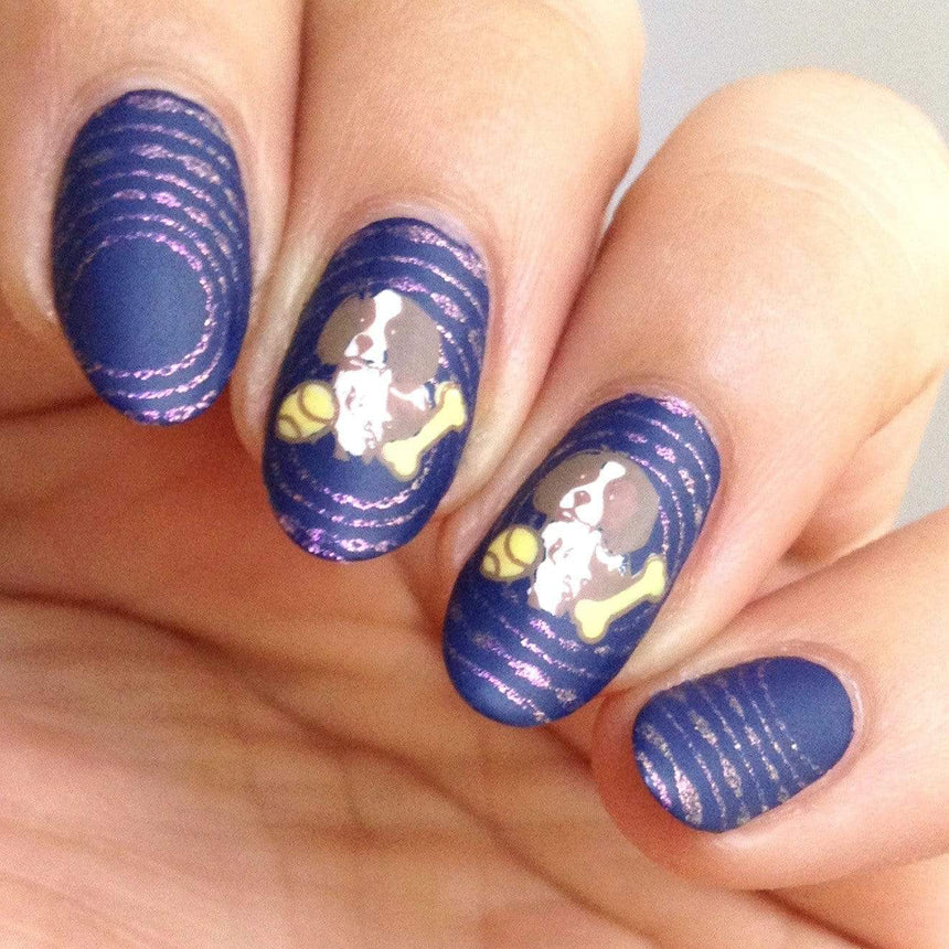 Shibori (B265) - Navy Blue Cream Stamping Polish